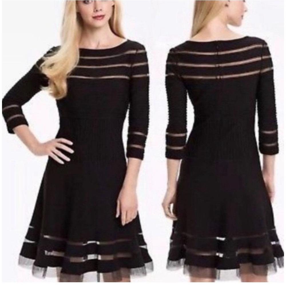 Tadashi Shoji Black 3/4 Sleeve Dress